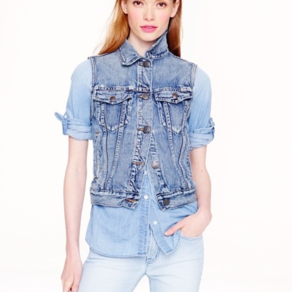J. Crew Denim Vest in Patina Wash